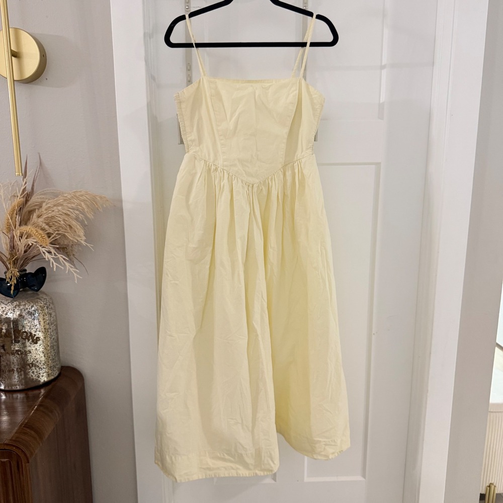 Ronny Kobo x RTR Collective Butter Yellow Corset Midi Dress Size 8 Soft Girl